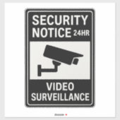 Beveiligingsbericht 24 uur per dag videosurveillan sticker (Vel)