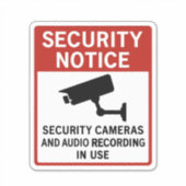 Beveiligingsbericht Bord – Bewakingscamera's Sticker (Voorkant)