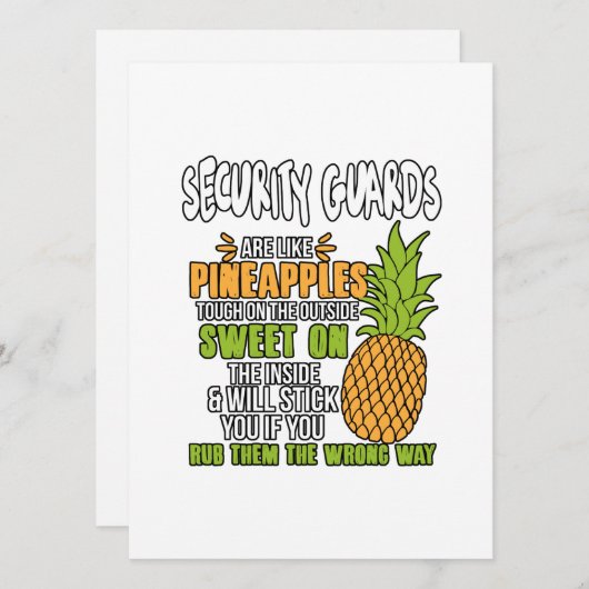Beveiligingsbewakers zijn als ananassen. feestdagenkaart (Voorkant / Achterkant)
