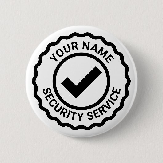 Beveiligingsbordknoppen met bedrijfsnaam ronde button 5,7 cm (Voorkant)