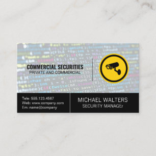 Beveiligingscamera Logo   Codeerachtergrond Visitekaartje