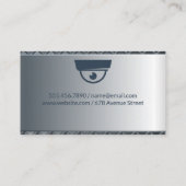 beveiligingscamera | metallische achtergrond visitekaartje (Achterkant)