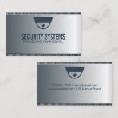 beveiligingscamera | metallische achtergrond visitekaartje (Voorkant / Achterkant)