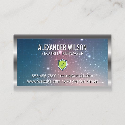 Beveiligingscamera-pictogram | Netwerksysteem Visitekaartje (Achterkant)