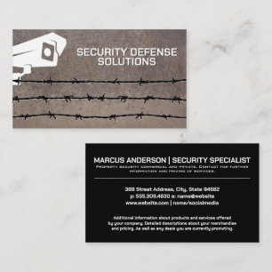 Beveiligingscamera   Prikkeldraad  Visitekaartje