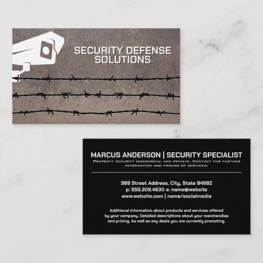 Beveiligingscamera | Prikkeldraad  Visitekaartje (Voorkant / Achterkant)