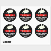 Beveiligingscamera Ronde Waarschuwing Sticker (Vel)