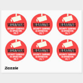 Beveiligingscamera Ronde Waarschuwing Sticker (Vel)