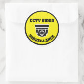 Beveiligingscamera Ronde Waarschuwing Sticker (Tas)