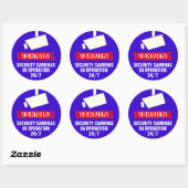 Beveiligingscamera Ronde Waarschuwing Sticker (Vel)