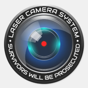 Beveiligingscamera Surveillance Lasersysteem Thuis Ronde Sticker