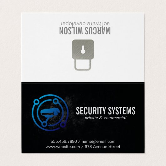 Beveiligingscamera | Thuisbescherming Visitekaartje (Buitenkant ongevouwen)