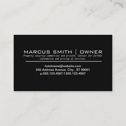 Beveiligingscamera | Toezicht | Bescherming Visitekaartje (Achterkant)