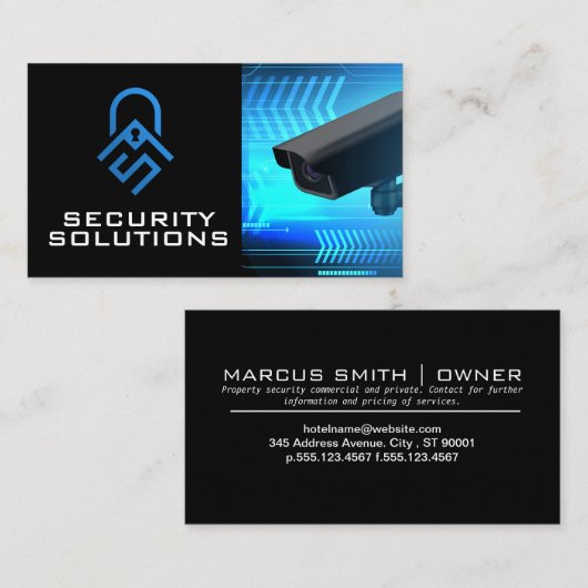 Beveiligingscamera | Toezicht | Bescherming Visitekaartje (Voorkant / Achterkant)