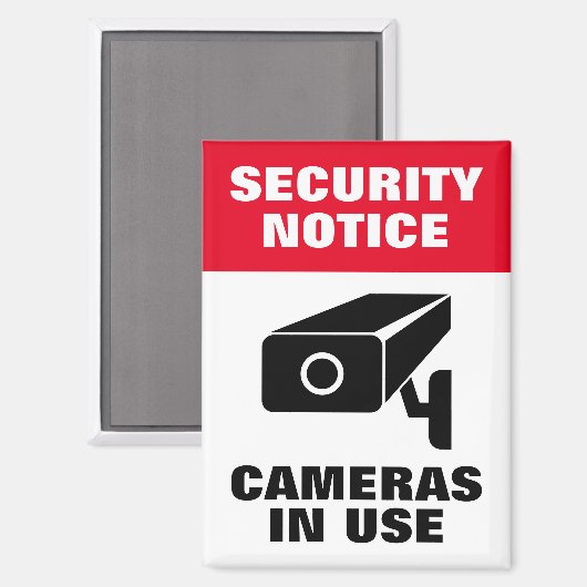 Beveiligingscamera waarschuwingsbordmagneten magneet (Voorkant / Achterkant)