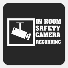 Beveiligingscamera Waarschuwingssticker Vierkant Vierkante Sticker