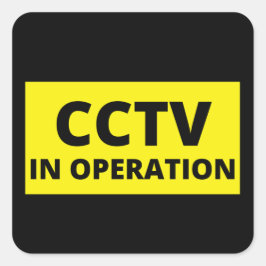 Beveiligingscamera Waarschuwingssticker Vierkant Vierkante Sticker