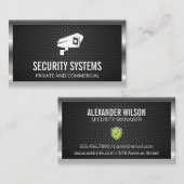 Beveiligingscamerapictogram | metalen randgaas visitekaartje (Voorkant / Achterkant)