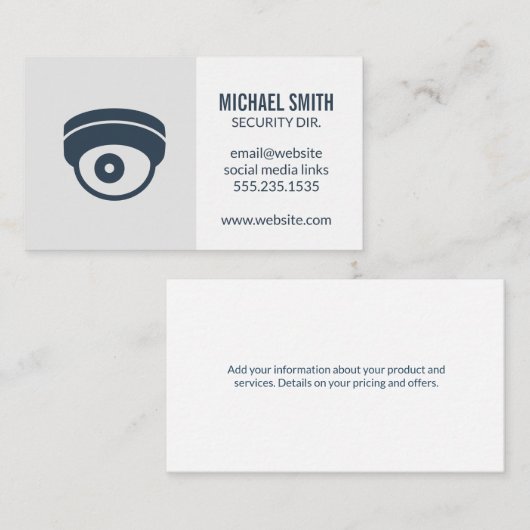 Beveiligingscamerapictogram Visitekaartje (Voorkant / Achterkant)