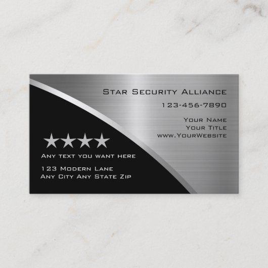 Beveiligingsconsultant Moderne Visitekaartjes (Voorkant)