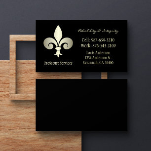 Beveiligingsdienst Fleur de Lis Goud Visitekaartje