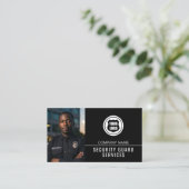 Beveiligingsdienst Logo Moderene QR-code Foto Visitekaartje (Staand voorkant)