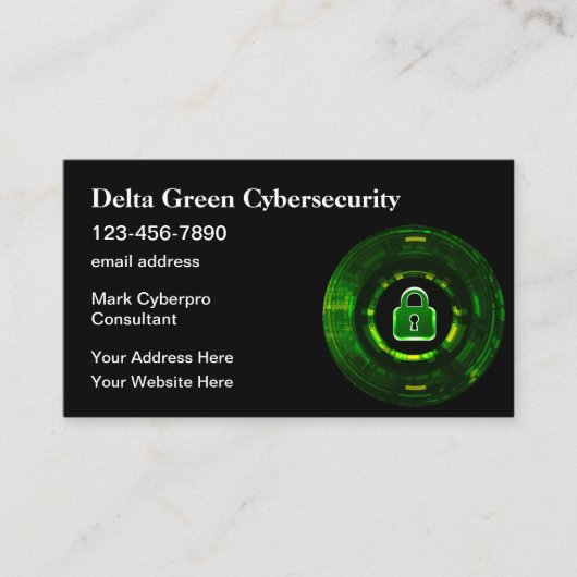 Beveiligingsdiensten Cybersecurity Visitekaartje (Voorkant)