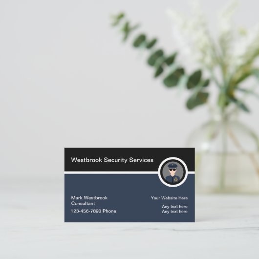 Beveiligingsdiensten Moderne Visitekaartjes (Staand voorkant)