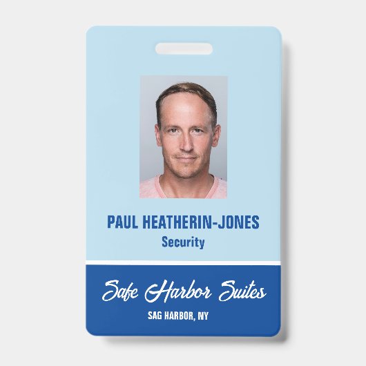 Beveiligingsfoto I.D. Badge (Voorzijde)