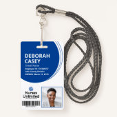 Beveiligingsfoto van Navy Employee-ID met streepje Badge (Voorkant met draagriem)