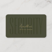 Beveiligingsingenieur Cyber Army Green Modern Visitekaartje (Voorkant)