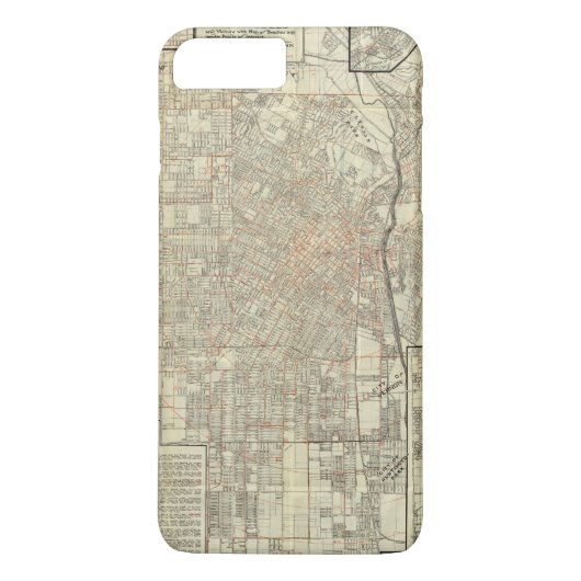 Beveiligingskaart en Straatspoorwegen in Los Angel Case-Mate iPhone Case (Achterkant)