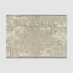 Beveiligingskaart en Straatspoorwegen in Los Angel Tissuepapier