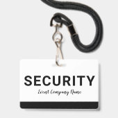 Beveiligingspersoneel Bedrijfsnaam Badge (Achterkant met lanyard)