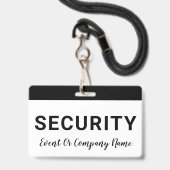 Beveiligingspersoneel Bedrijfsnaam Badge (Voorzijde met lanyard)