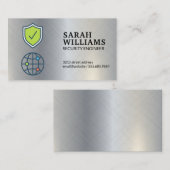 Beveiligingspictogram | Metalen achtergrond Visitekaartje (Voorkant / Achterkant)