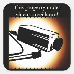 Beveiligingsschakelaars voor camera's vierkante sticker