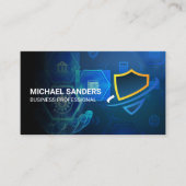 Beveiligingsschild Logo | Tech Finance achtergrond Visitekaartje (Voorkant)