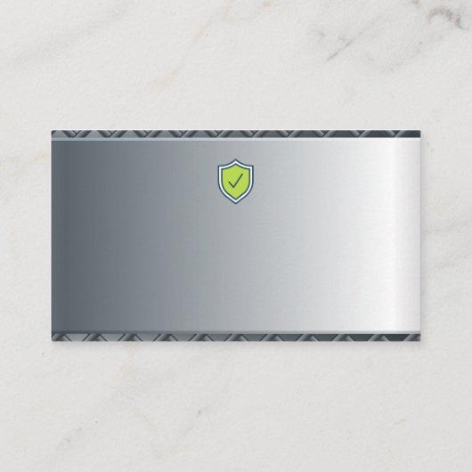 Beveiligingsschild | Metallic Achtergrond Visitekaartje (Achterkant)