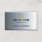 Beveiligingsschild | Metallic Achtergrond Visitekaartje (Voorkant)