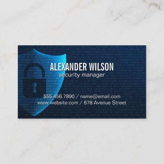 Beveiligingsschild | Netwerkbeveiliging | Code Visitekaartje (Achterkant)
