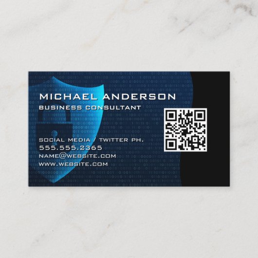 Beveiligingsschildgrafiek | QR-code Visitekaartje (Voorkant)