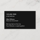 Beveiligingsservices Online aangepaste Visitekaart Visitekaartje (Achterkant)