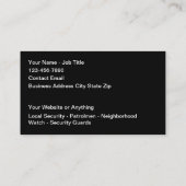 Beveiligingsservices Visitekaartjes lokaal (Achterkant)