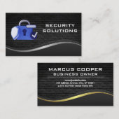 Beveiligingsslot Logo | bakstenen muur Visitekaartje (Voorkant / Achterkant)