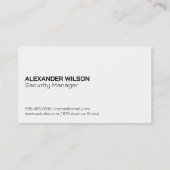 Beveiligingsslot Logo Visitekaartje (Achterkant)