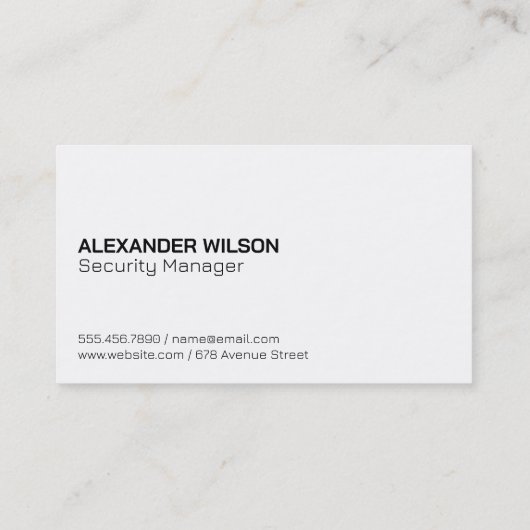 Beveiligingsslot Logo Visitekaartje (Achterkant)