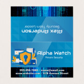 beveiligingsteam | cybercodering | techniek visitekaartje (Buitenkant ongevouwen)