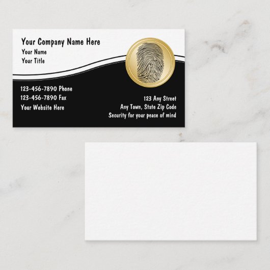 BeveiligingsVisitekaartjes Visitekaartje (Voorkant / Achterkant)