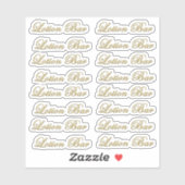 Bevelde metalen balk met gouden scriptfunctie wate sticker (Vel)